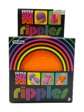 Schylling Super NeeDoh Ripples Sensory Stress Ball Fidget Toy Orange